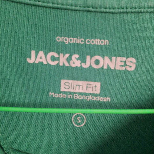 Jack & Jones men's t-shirt like new, size S, organic cotton, green