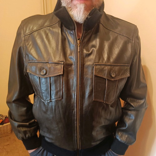 La Pelle leather men's jacket like new, size XXL, brown black