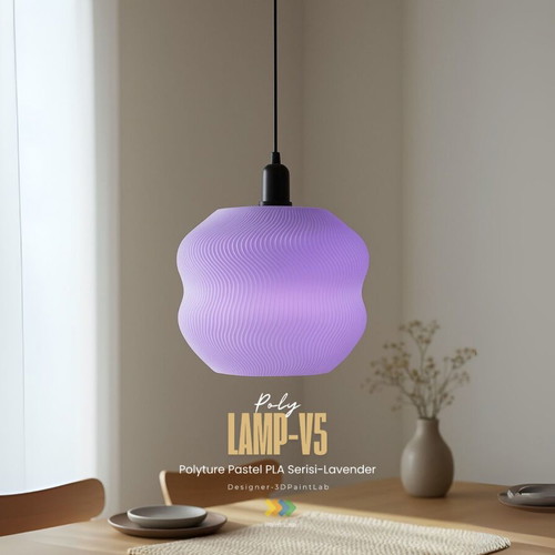 Poly Lamp-V5 pendant lamp new, minimal design in lavender shade