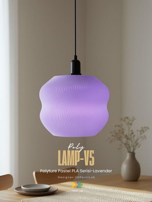 Poly Lamp-V5 pendant lamp new, minimal design in lavender shade