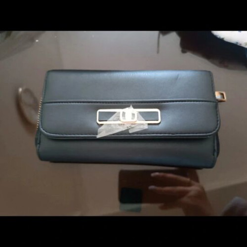 Women's wallet like new, black with gold details