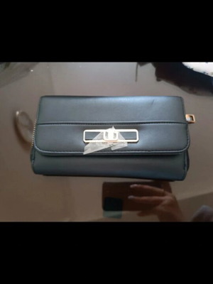 Women's wallet like new, black with gold details