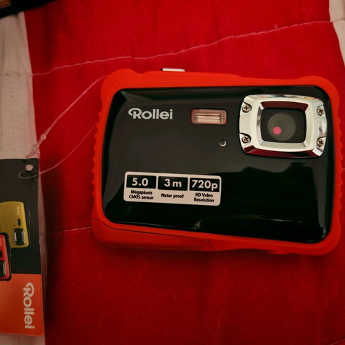 Rollei Sportsline S65 αδιάβροχη φωτογραφική μηχανή αμεταχείριστη στο κουτί, πορτοκαλί μαύρο
