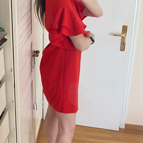 Zara red mini dress used, size S