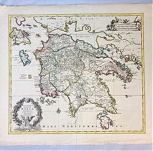 Χάρτης Πελοποννήσου 1730 Μοριάς