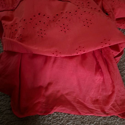 Meadow Rhodes maxi dress embroidered, like new, raspberry red