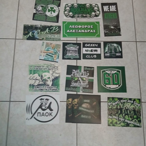 Panathinaikos stickers set, like new, 21 pieces