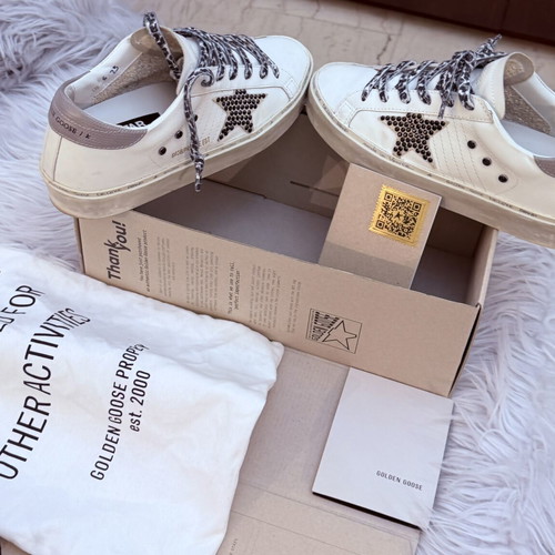 Golden Goose Hi Star leather trainers like new, size 39, white