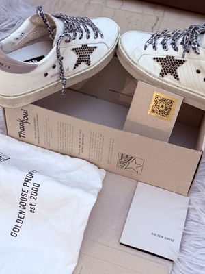 Golden Goose Hi Star leather trainers like new, size 39, white
