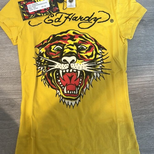 Ed Hardy T-shirt new women's, size S, yellow