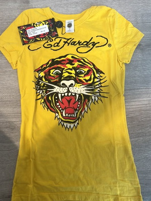 Ed Hardy T-shirt new women's, size S, yellow