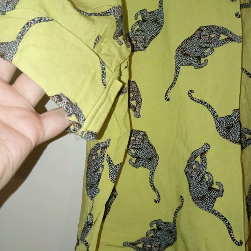Trendyol crop summer shirt used, green, XL