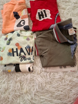 Short-sleeve t-shirts used, pack of 6, size 86 cm