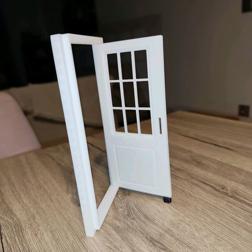 White door for models and diorama new with frame and locks