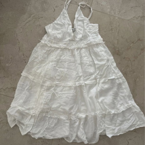 Summer dress white, like new, size L fits small and medium