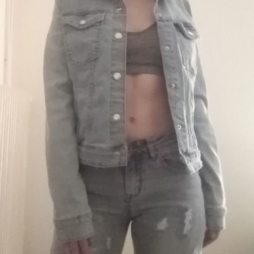 Bershka denim jacket new, blue, size small