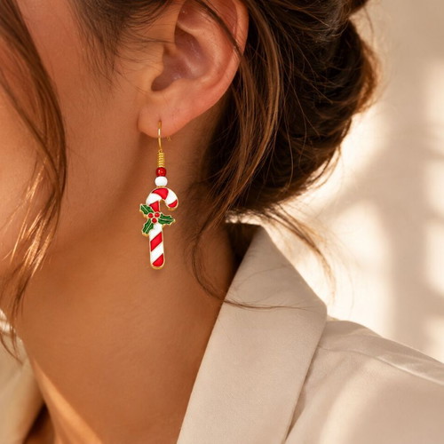 Handmade Holiday Candy Canes Earrings new, colorful