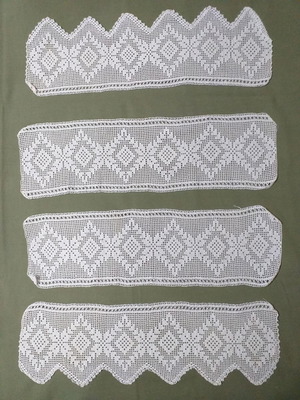 Δαντέλες για σεμέν καινούργιες με δύο πετσετάκια λευκές χειροποίητες