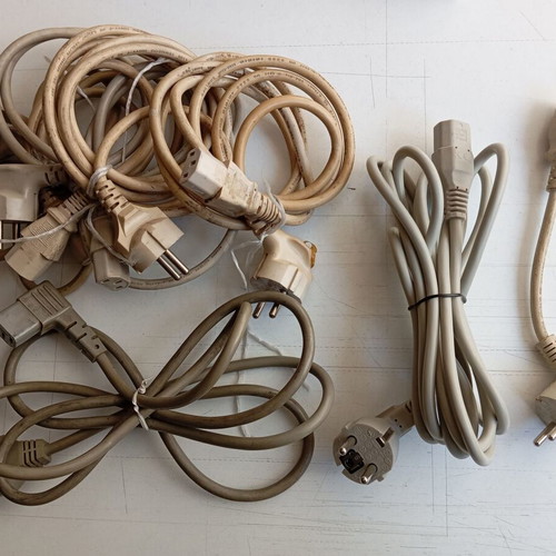Power cables grey like new, set of 7 pieces 0.25-3 m