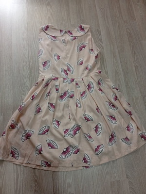 Cutie summer dress like new, beige and pink, size L