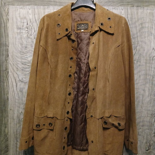 Castor suede coat used camel Italian Spectra vintage