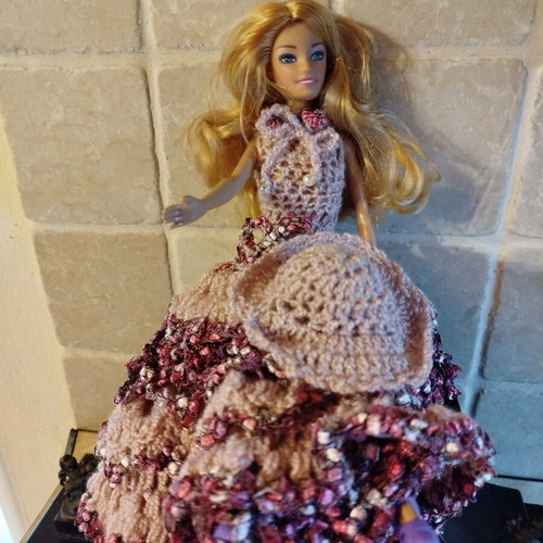 Doll with handmade dress and hat new