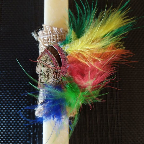 Easter Candle new handmade aromatic square wax 25 cm