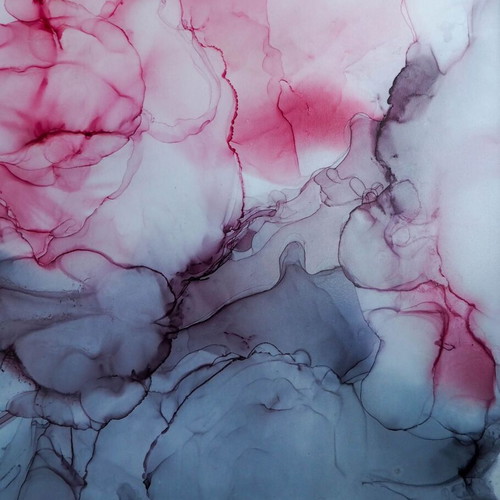 Abstract painting Pink Mist new, handmade with frame