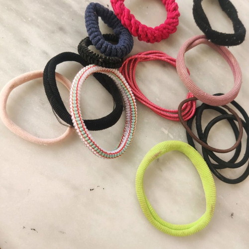 Hair ties set used, multicolored