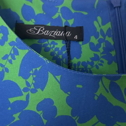 Baziana SS22 dress with blue and green floral pattern, new