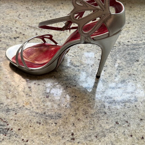 Cesare Paciotti silver sandals like new, bridal heels size 40
