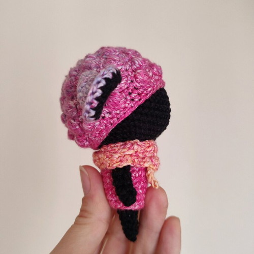 Amigurumi doll new, black girl with pink dress