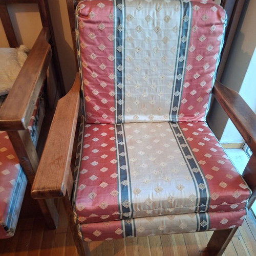 Sofa bed with storage and two armchairs set used
