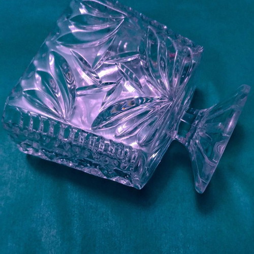 Pinwheel vintage Bohemias crystal cigarette card holder new