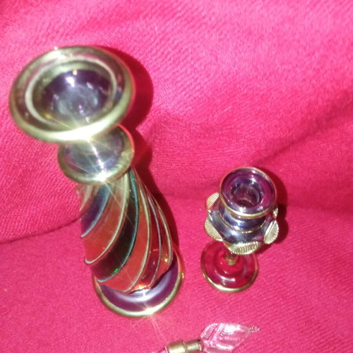 Egyptian handmade perfume bottles set of 2, like new, blown glass with gold details