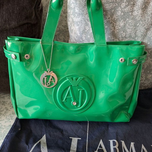 Armani Jeans handbag like new, green color with case