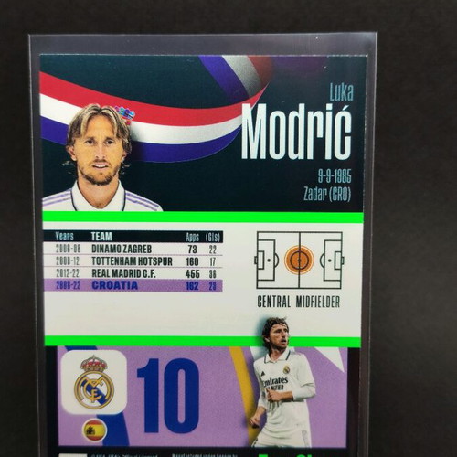 Modric Master Class collectible card like new, Panini Top Class