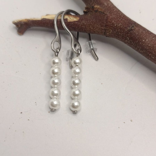 Earrings with Natural Pearls made of Stainless Steel new