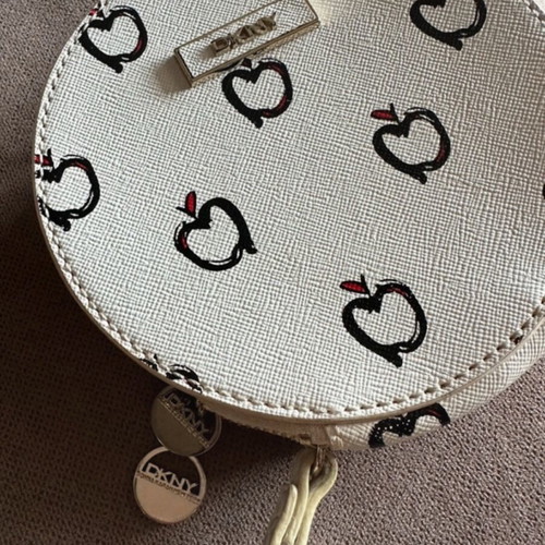 DKNY wristlet bag like new, beige with double zipper