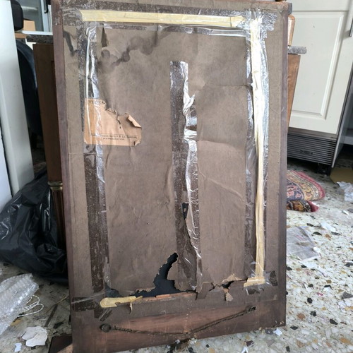 Mirror used with wooden frame