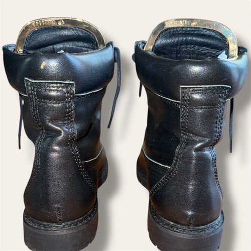Balmain Paris Black Leather Boots New, Size 37