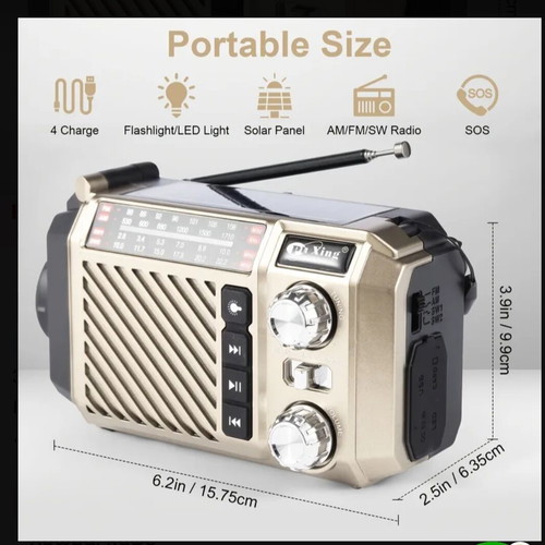 Multifunctional emergency radio new with solar charging and LED lamp