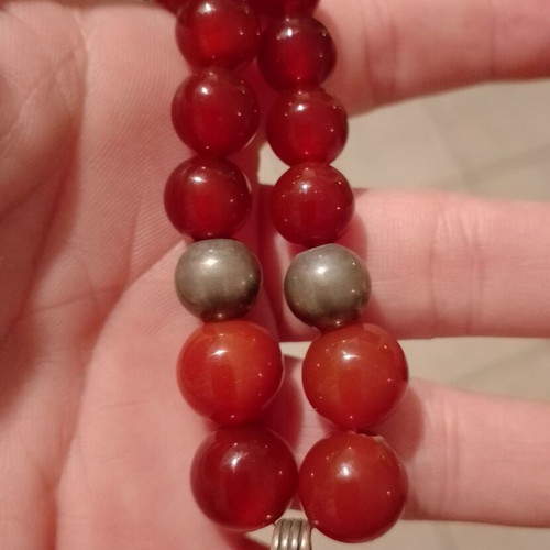 Handmade necklace with agate stones and silver 925 centerpiece Laliótis