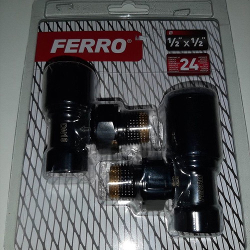 Angle valves for radiator or towel rail new black