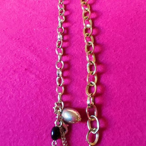 Chain bracelets used, set of two, gold color