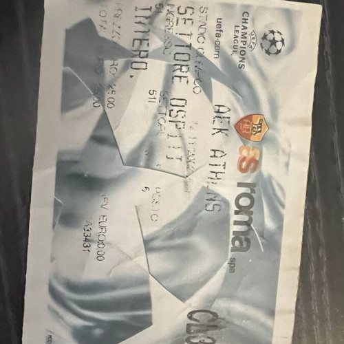 Roma AEK Champions League ticket used