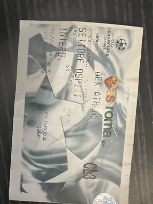 Roma AEK Champions League ticket used