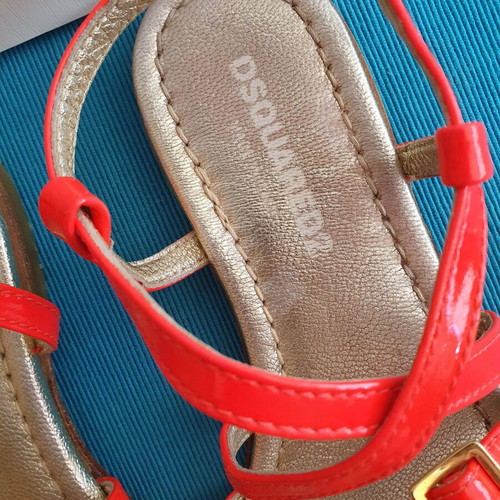 Dsquared2 sandals for girls size 33 used, orange and gold leather