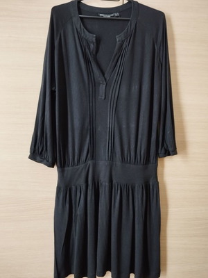 Φόρεμα Mango μεταχειρισμένο, μαύρο μίνι με σχέδιο στο ντεκολτέ μέγεθος M