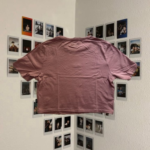 Vans crop top short sleeve like new, pink apple color, size S